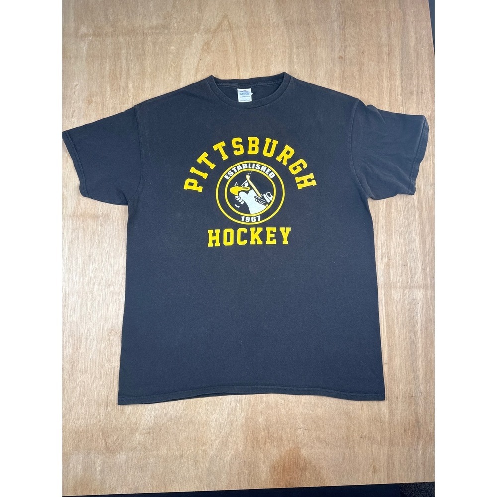 Mens Pittsburgh Hockey Established 1961 T Shirt Black Zucker 16 Size L